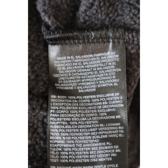 The North Face Men's Sz Large Black Jacquard Fleece Cap Rock 1/4-Zip Pullover - Picture 4 of 9